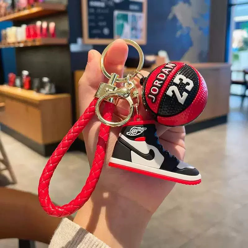 AJ Sneakers and Basketball Keychain