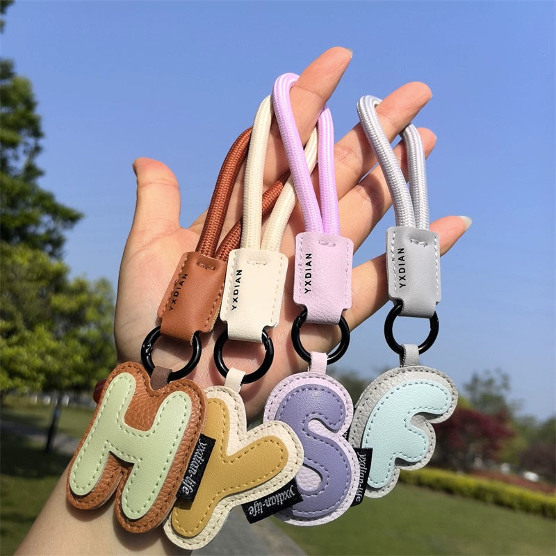 Leather Letter Keychain