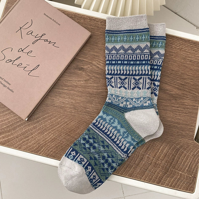 Fair Isle Knit Socks