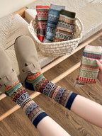 Fair Isle Knit Socks