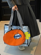 Oversized  Tote Bag with Carrot Paddle Case