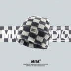 Color Block Checkerboard Beanie