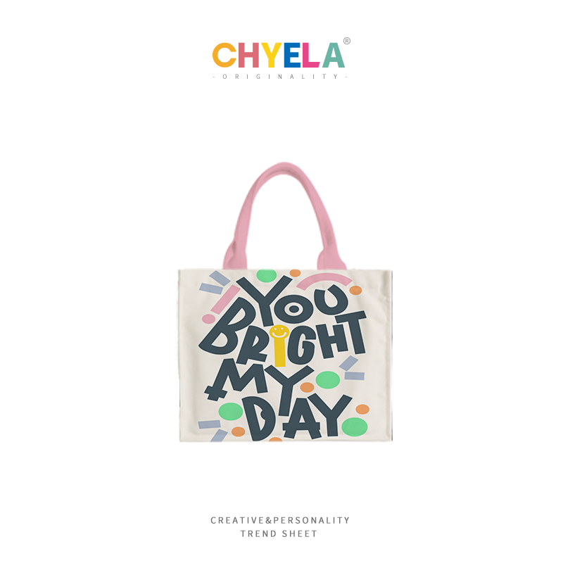 Vibrant Letter Print Tote Bag