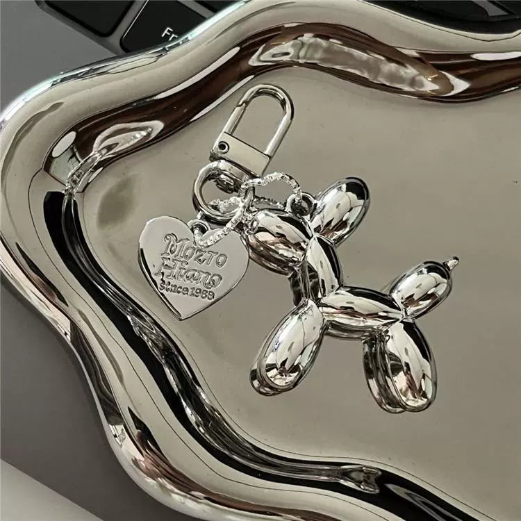 Mirrored Balloon Dog Keychain