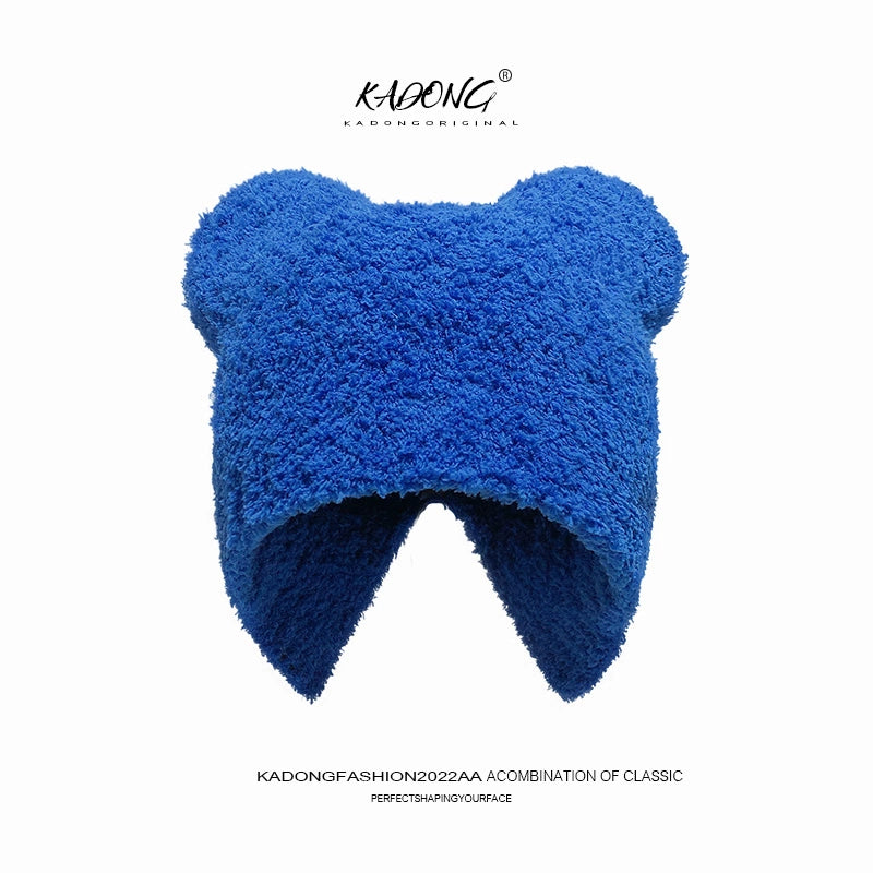 Bear Ear Fleece Earflap Hat