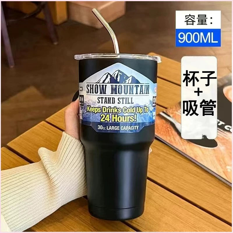 Graffiti & Sticker Large-Capacity Tumbler