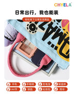 Vibrant Letter Print Tote Bag