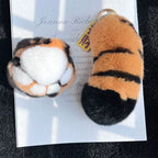 Rabbit Fur Tiger Keychain