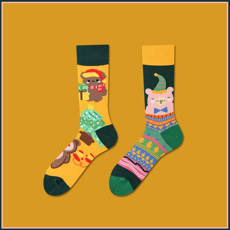 Mismatched Novelty Crew Socks