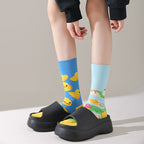 Mismatched Trendy Design Crew Socks