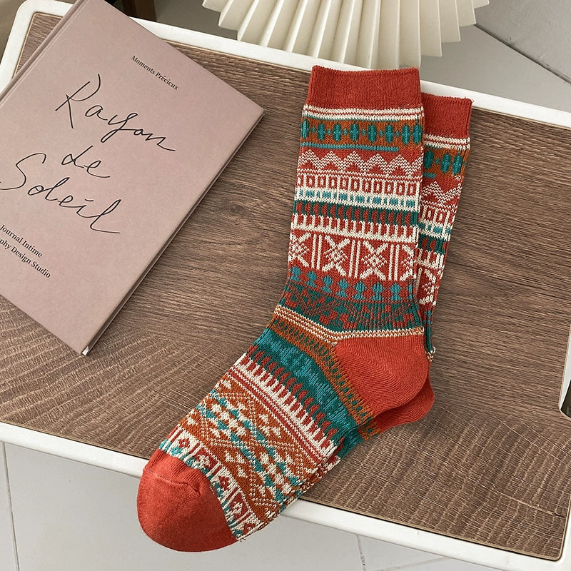Fair Isle Knit Socks