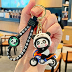 Panda on Scooter Keychain