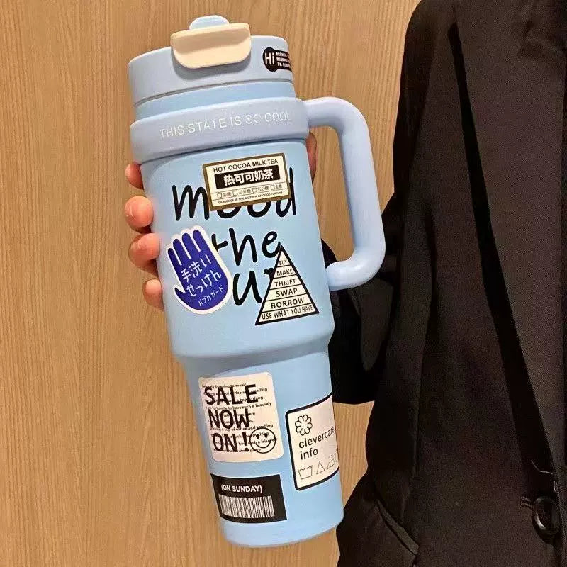 Graffiti & Sticker Large-Capacity Tumbler