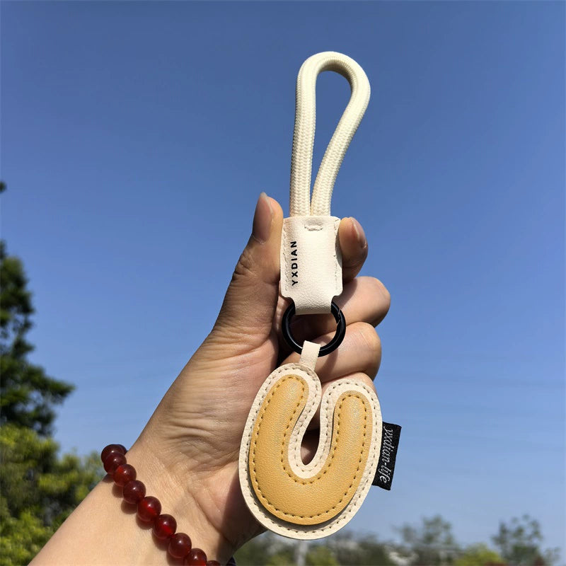 Leather Letter Keychain
