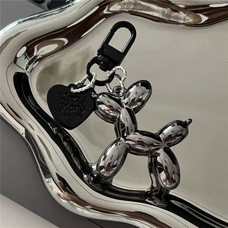Mirrored Balloon Dog Keychain