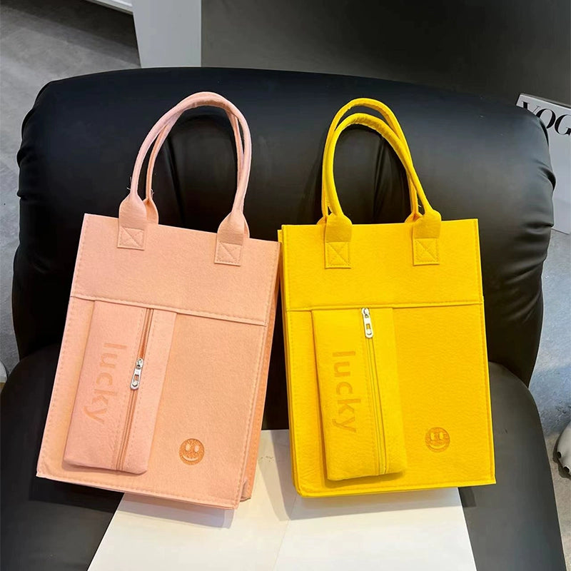 Candy Color Felt Tote Bag