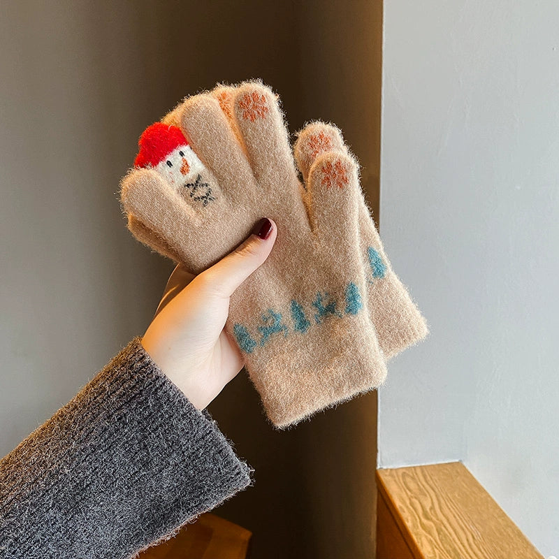 Snowman Knit Gloves