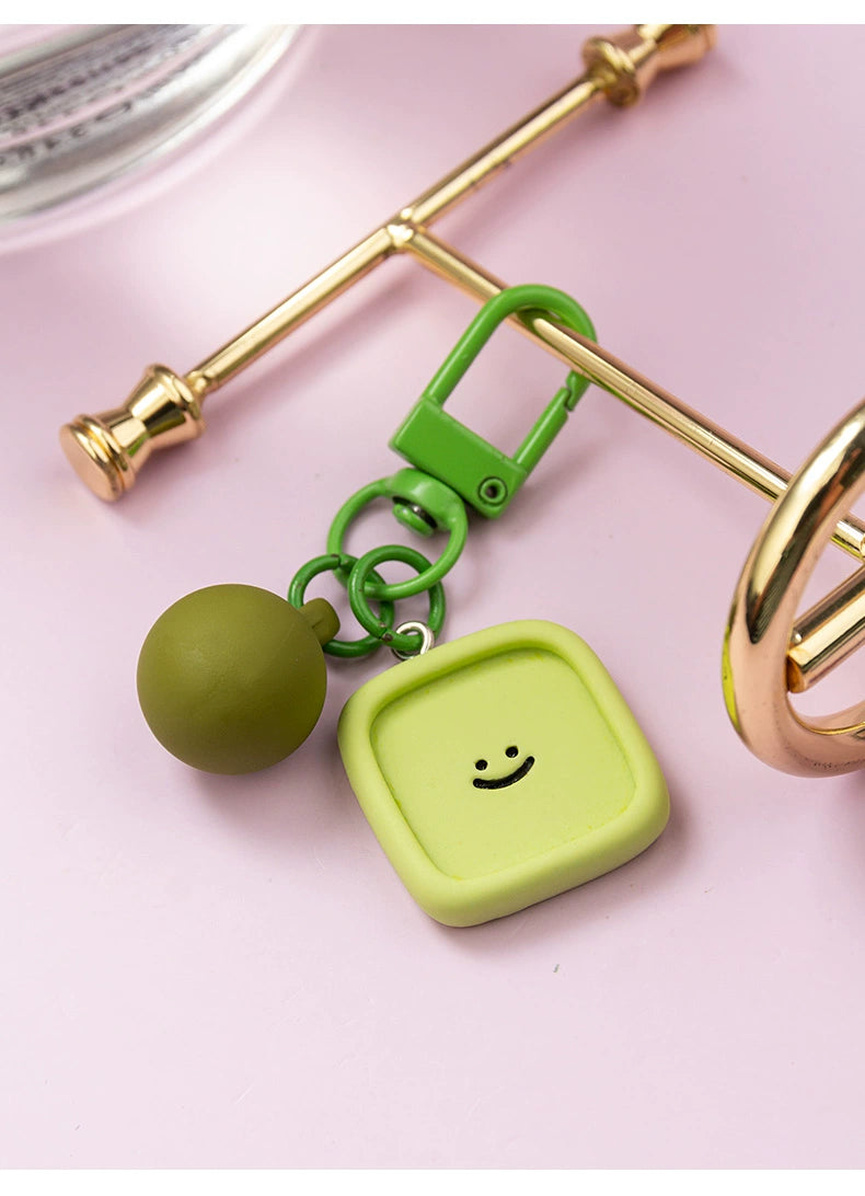 Macaron Smiley Face Keychain