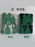 Linen Embroidered Pine Forest Journal