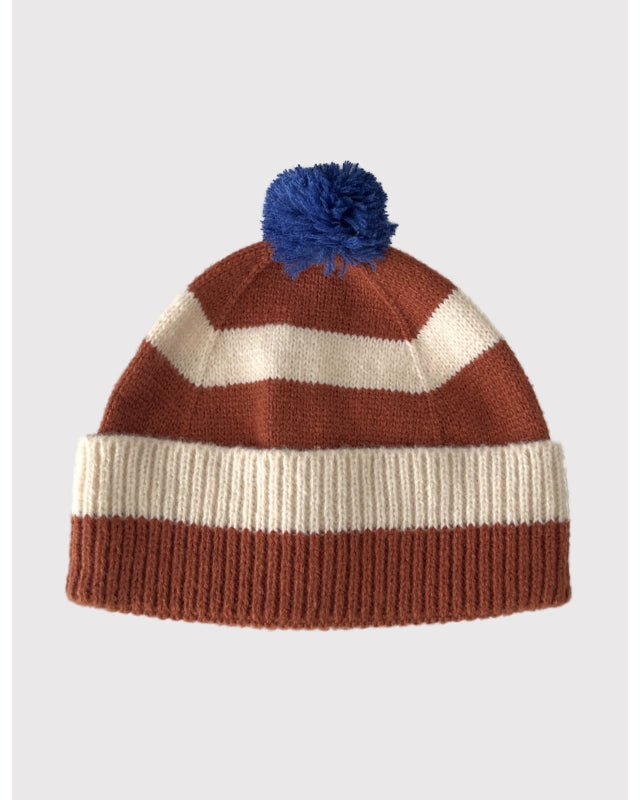 Striped Pom Pom Beanie