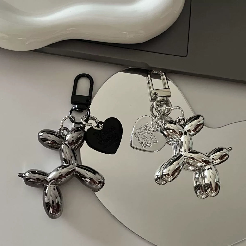 Mirrored Balloon Dog Keychain