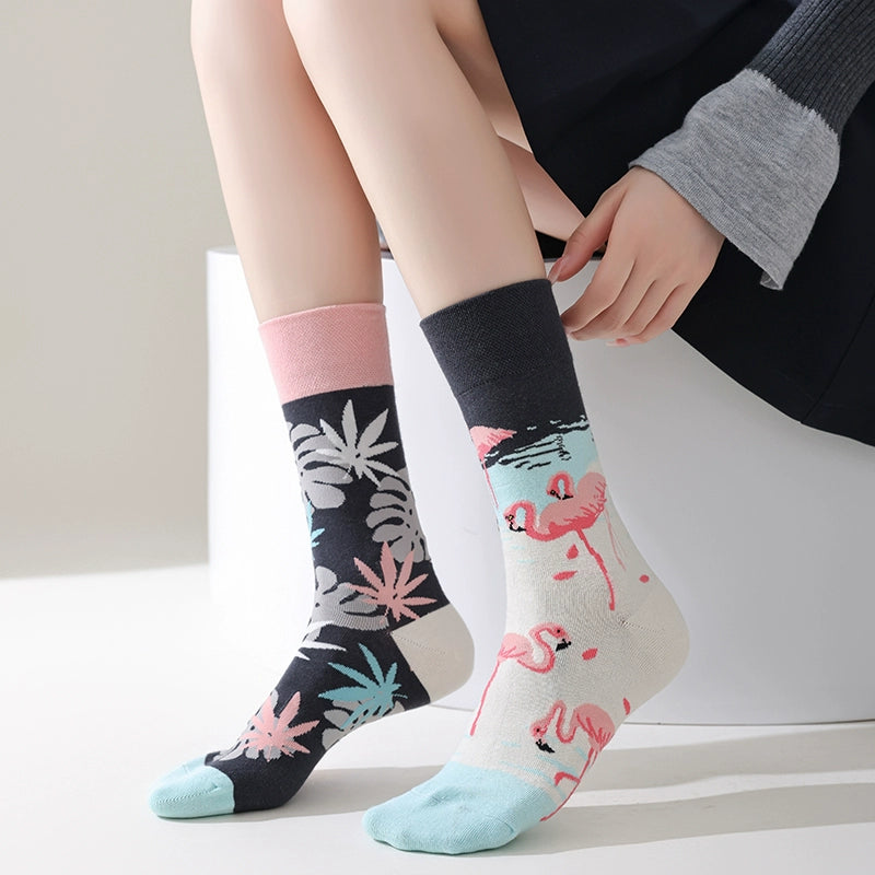 Mismatched Trendy Design Crew Socks