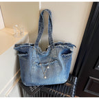 Distressed Denim Tote Bag