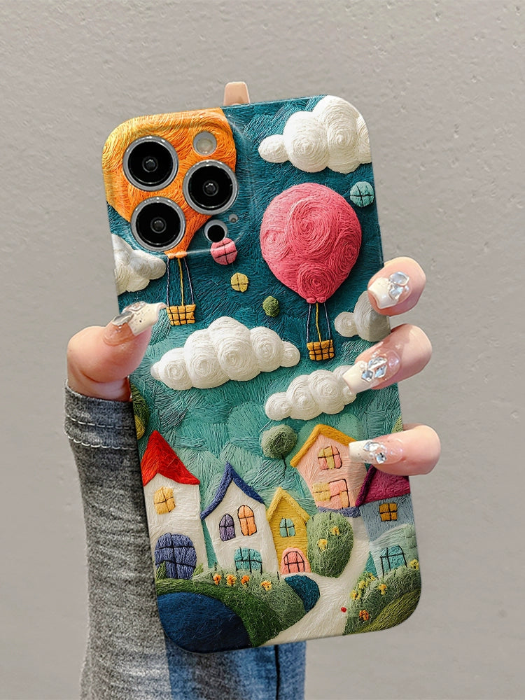 3D Yarn Balloon Town Phone Case