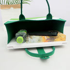 Color Block Wave Felt Tote Bag