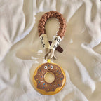 Leather Donut Keychain Charm