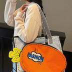 Oversized  Tote Bag with Carrot Paddle Case