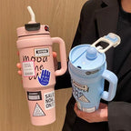 Graffiti & Sticker Large-Capacity Tumbler