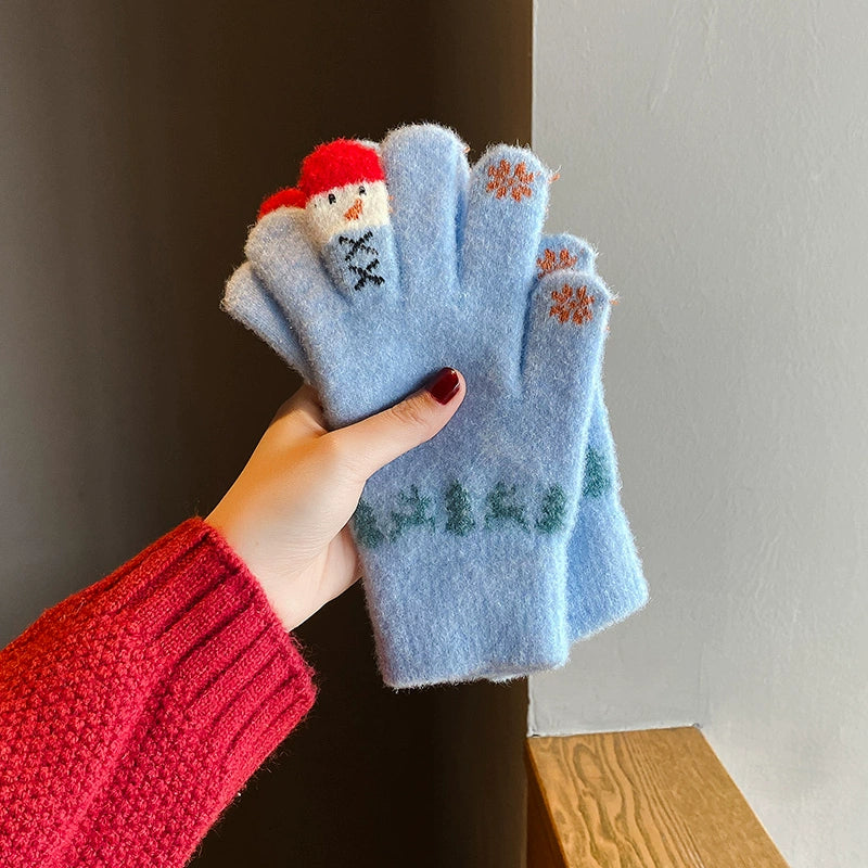Snowman Knit Gloves