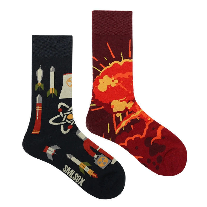 Mismatched Streetwear Crew Socks