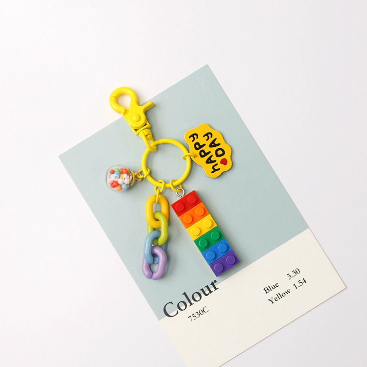 Rainbow Building Block Keychain