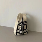 Retro Knit Fabric Mini Tote Bag