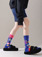 Mismatched Trendy Design Crew Socks