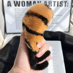 Rabbit Fur Tiger Keychain