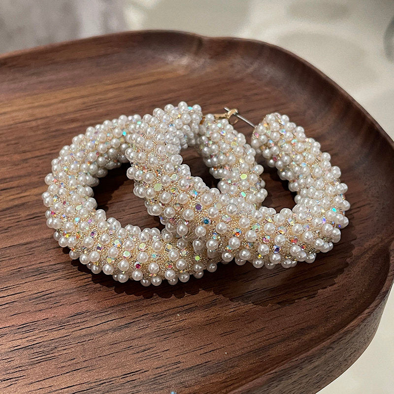 Handwoven Thread Hoop Earrings