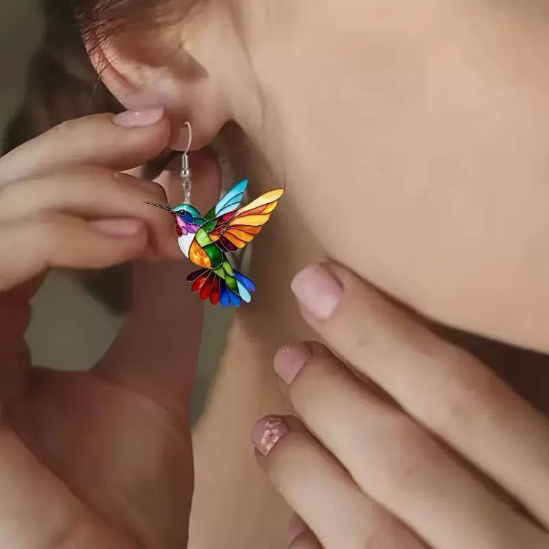 Hummingbird Acrylic Stud Earrings