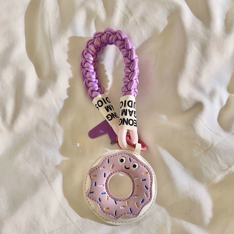 Leather Donut Keychain Charm