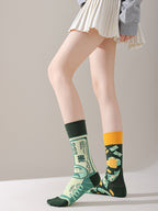 Mismatched Trendy Design Crew Socks