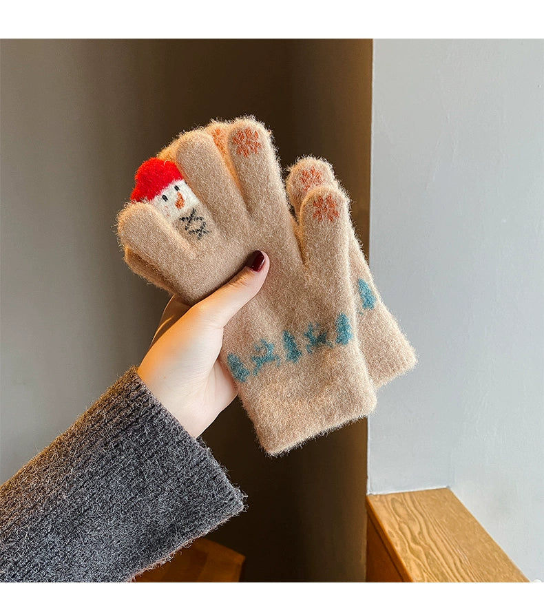Snowman Knit Gloves