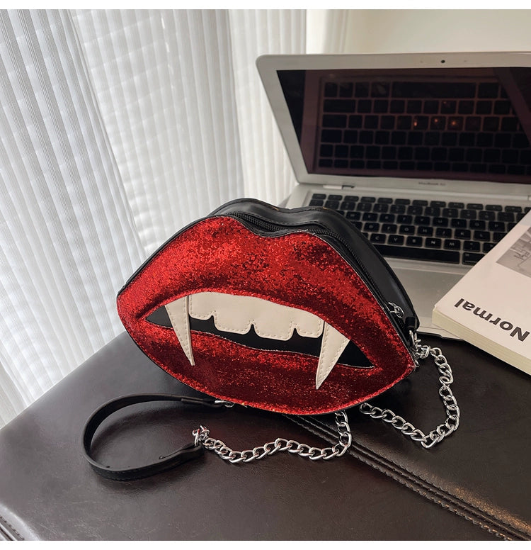 Vampire Red Lips Sling Bag
