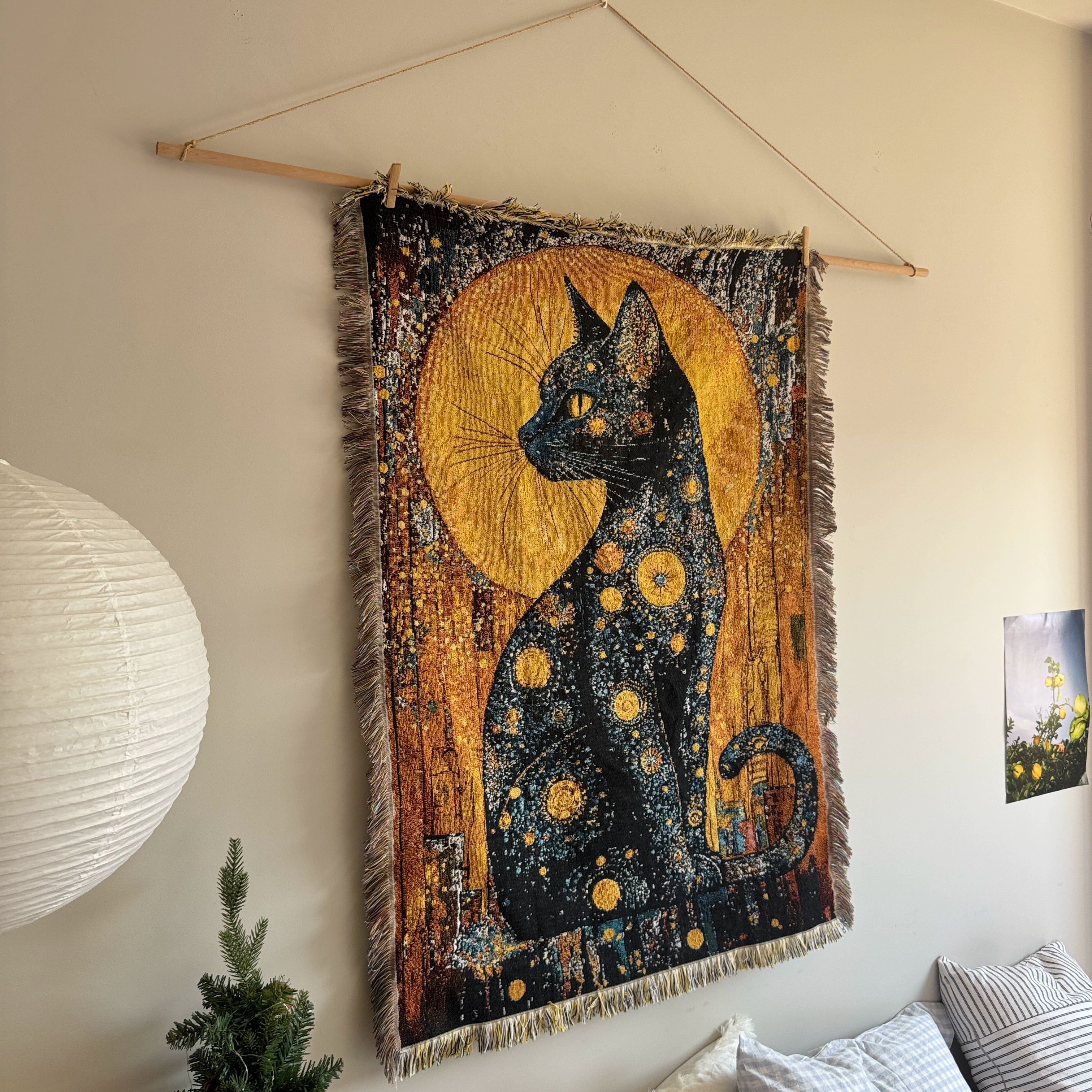 Gustav Klimt Golden Cat Tapestry