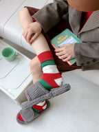 Color Block Smiley Face Socks