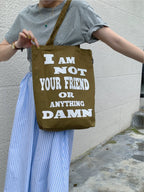 Literary Style Minimalist Slogan Canvas Tote Bag