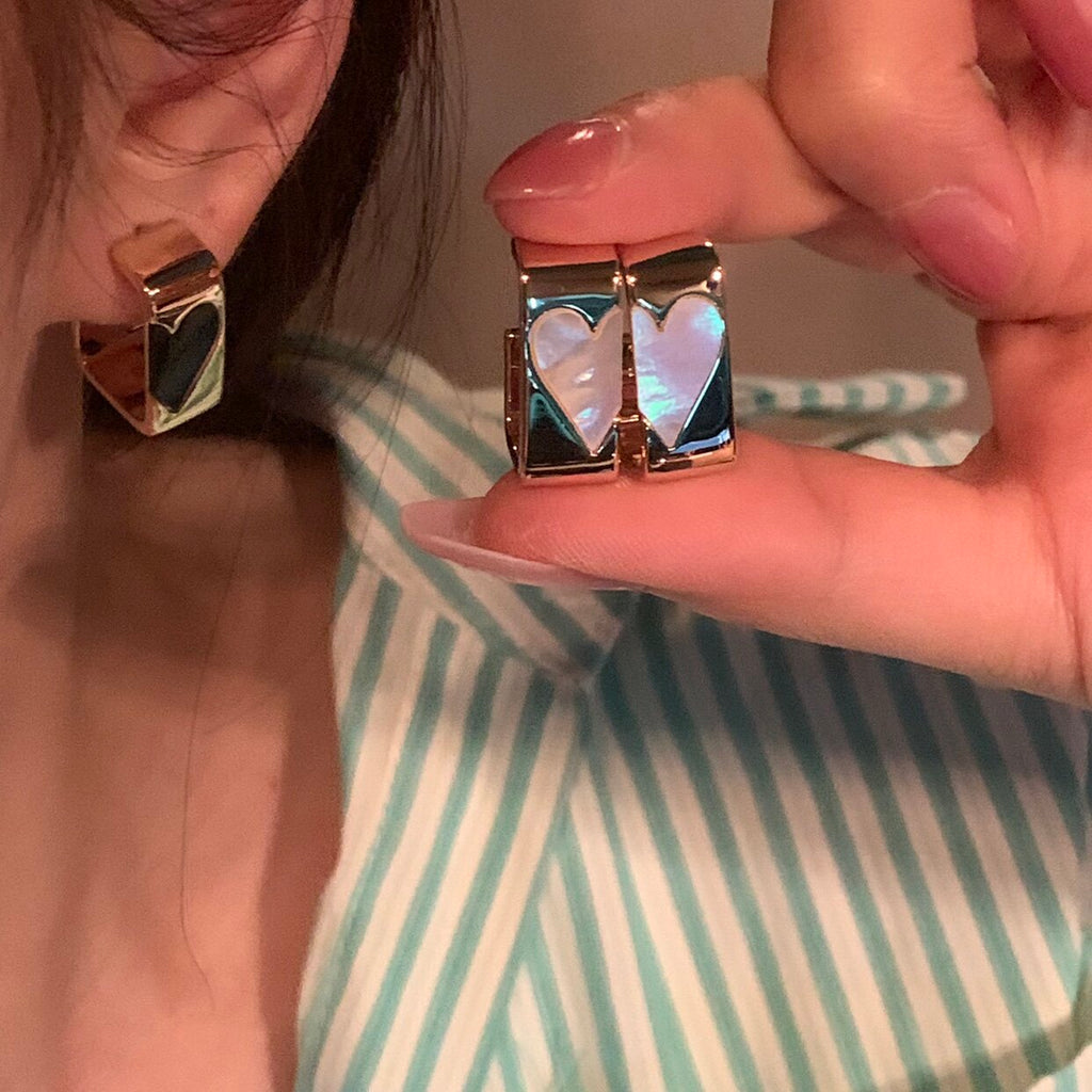 Elegant Heart Stud Earrings