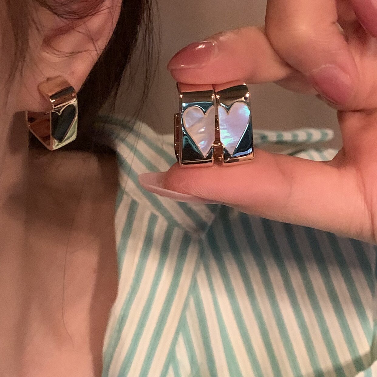 Elegant Heart Stud Earrings