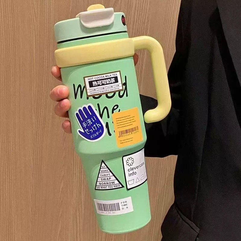 Graffiti & Sticker Large-Capacity Tumbler